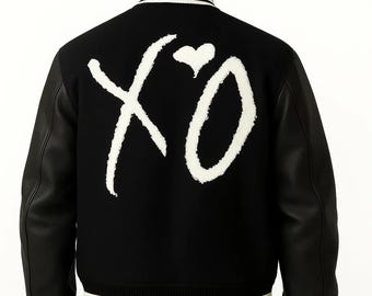 The Weeknd XO Tour Varsity Black Bomber Handmade Lettermen Jacket