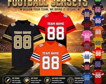 Benutzerdefinierte Fußball Trikot Personalisierte Fußball-Hemd Genäht Team Name Nummer Kundenspezifische Uniform Fans Geschenk für Männer Frauen Jugend
