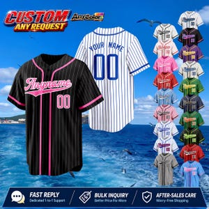 Custom Pinstripe Baseball Jersey with Personalized Team Name Number,Custom Embroidered Stripe Team Jersey,Baseball Couple Jersey and Gifts
