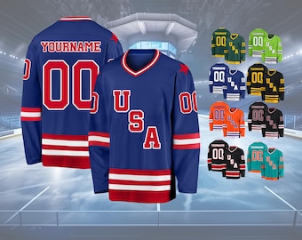 Custom Hockey Jersey Personalized Ice Hockey Team Uniform Name and Number Printed or Stitched Long Sleeve Men Women Kids Toddler Gift