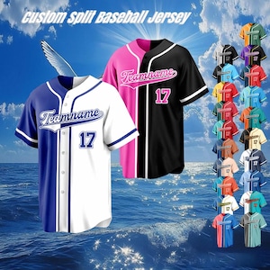 Make your Own Custom Baseball Jersey For any Team, Custom Split Jersey, Personalized Print or Embroidered team name number Sports Uniform