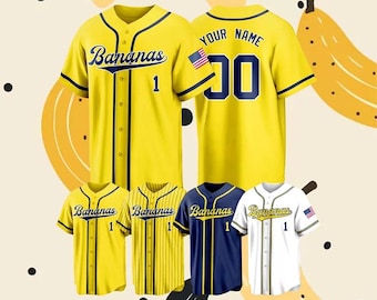 Personalized Bananas Team Baseball Jersey, Funny Bananas Jersey, Let's Go Bananas Jersey, Custom Team Name Number, Gifts For Savannah Fan