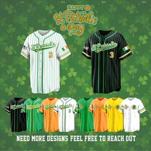 Custom St. Patrick's Day Baseball Jerseys, Personalized Name & Number Short Sleeve, Happy St. Patrick's Day For Unisex, Parade And Festival