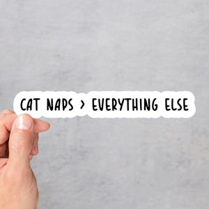 Cat Naps Over Everything Else Vinyl Sticker Funny Cat Quote Pet Lover Gift Waterproof Laptop Decal Meme Car Kawaii Planner Bumper Cat Lover