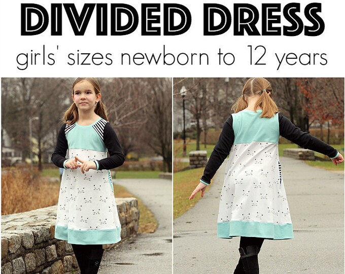 PDF Sewing Pattern, Dress, Baby, Children, Girls, Divided Dress, Print at home