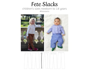 Fete Slacks, PDF Sewing Pattern, Slacks Pattern, Dress Pants Pattern, Trouser Pattern, School Uniform PDF, Print at Home PDF, A0, Projection
