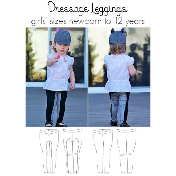 Dressage Leggings, PDF Sewing Pattern, Riding Leggings Pattern, Equestrian Style PDF, Kids Sewing Pattern, Print at Home Pattern PDF