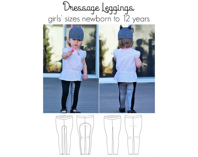 Dressage Leggings, PDF Sewing Pattern, Riding Leggings Pattern, Equestrian Style PDF, Kids Sewing Pattern, Print at Home Pattern PDF