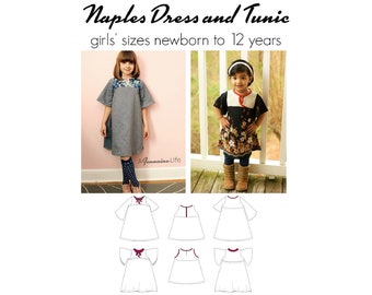 Naples Dress and Tunic, PDF Sewing Pattern, Dress Sewing Pattern, Tunic Sewing Pattern, Children Sewing, Girl Sewing, Print at Home PDF