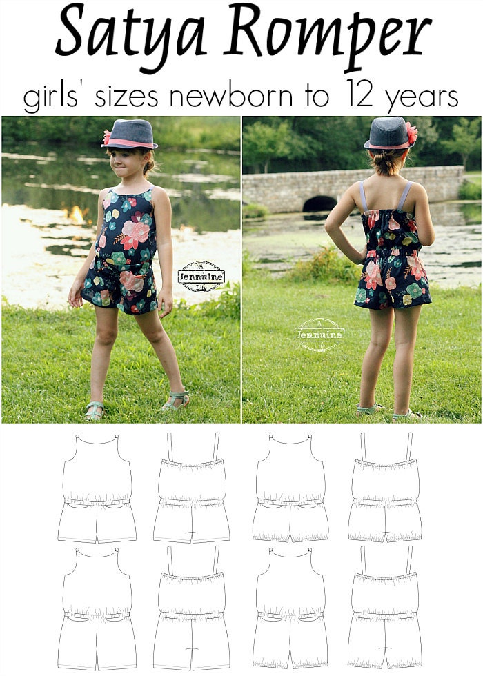 Satya Romper, PDF Sewing Pattern, Romper Pattern, Summer Romper, Sewing for Baby, Children's