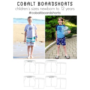 Cobalt Boardshorts, PDF Sewing Pattern, Shorts Boardshorts Bermuda Jamaica Pattern, Children Sewing, Print at Home PDF, A0 PDF, Projection
