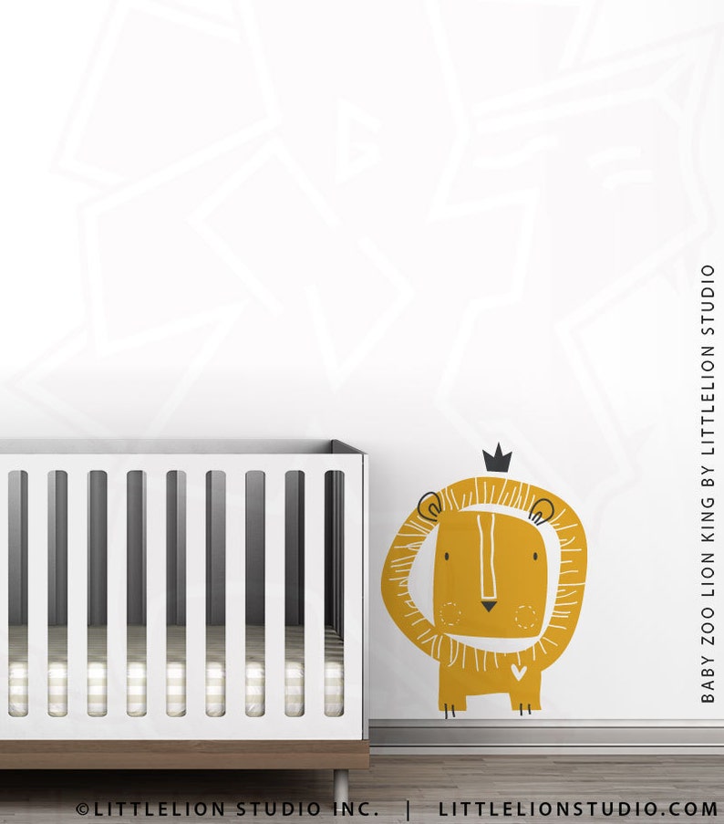Baby Zoo Lion King Wall Decal by LittleLion Studio Baby Lion Etsy