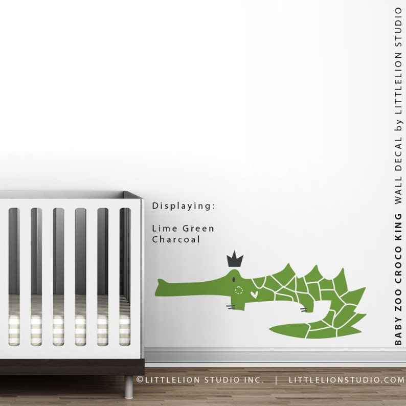 Baby Zoo Croco King Wall Decal Royal Safari Wall Stickers by LittleLion Studio
