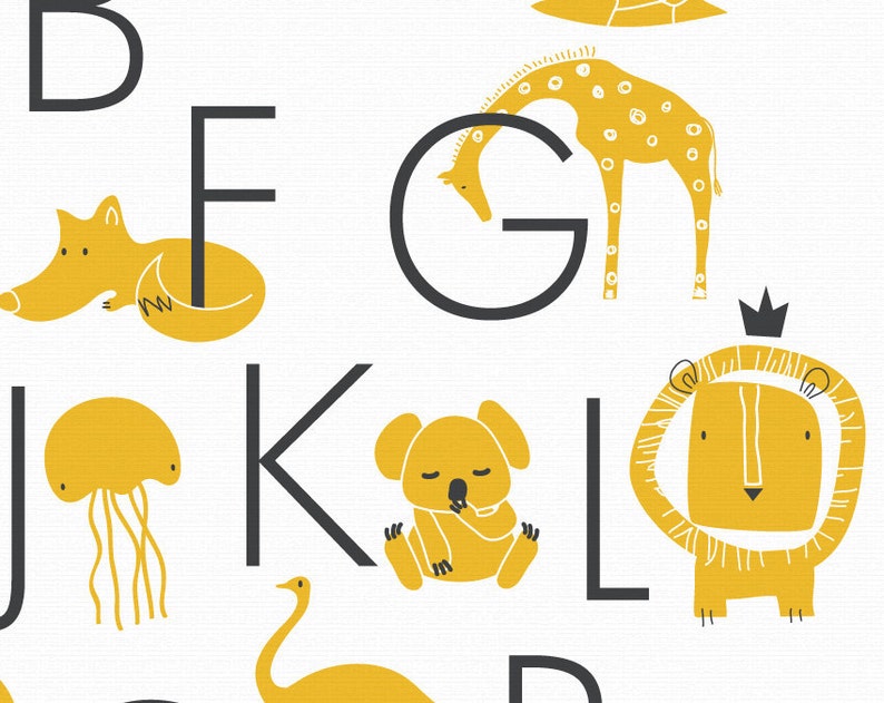 Animal Alphabet Poster Unframed 13 x 19 | Etsy
