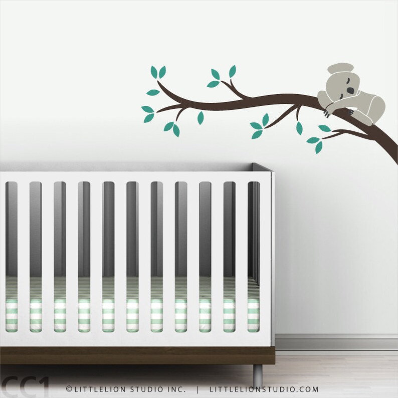 Kids baby nursery wall decal koala tree branch wall sticker decor for baby rooms Koala Branch I