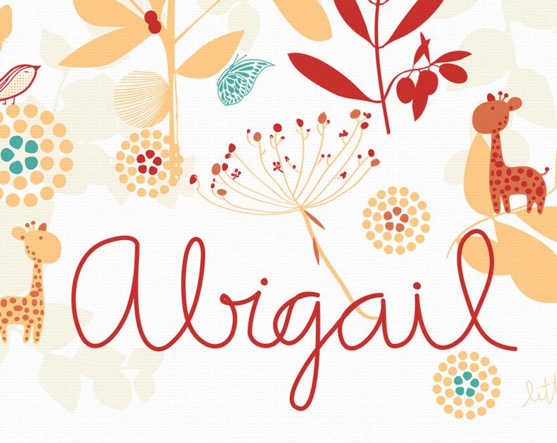 Custom print baby name wall art for baby nursery wall decor | Etsy