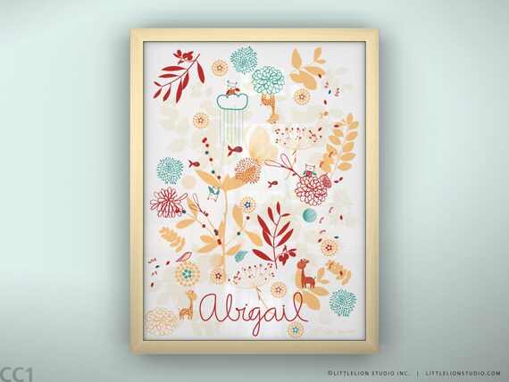 etsy baby name wall art