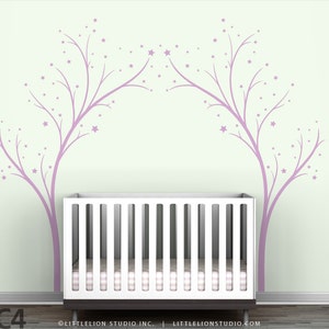 Azure Blue LittleLion Studio Twinkling Tree Gate Wall Decal Azure Blue LittleLion Studio Twinkling Tree Gate Wall Decal
