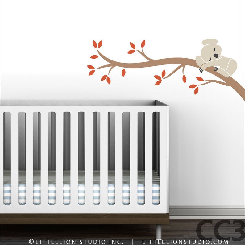 Kids baby nursery wall decal koala tree branch wall sticker decor for baby rooms Koala Branch I
