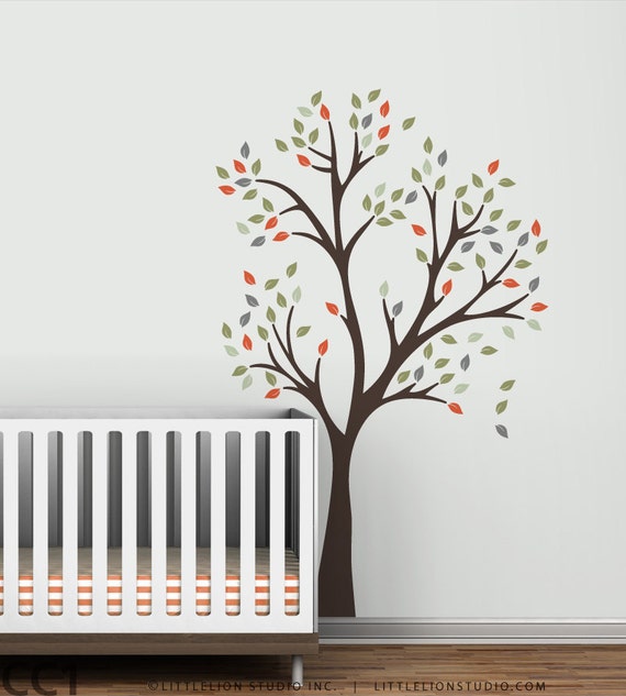 LittleLion Studio Spring Tree Monochromatic Wall Decal,Green LittleLion Studio Spring Tree Monochromatic Wall Decal,Green