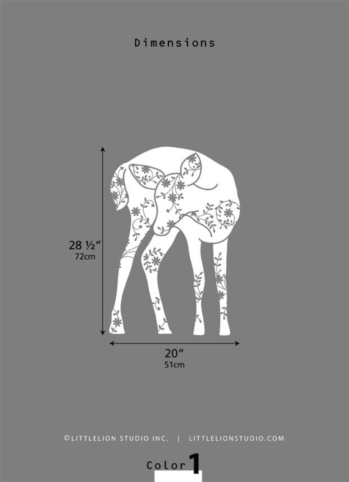 Kids wall decal fawn baby room white decor chic classic Etsy