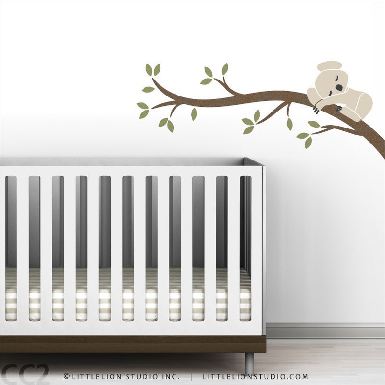Kids baby nursery wall decal koala tree branch wall sticker decor for baby rooms Koala Branch I