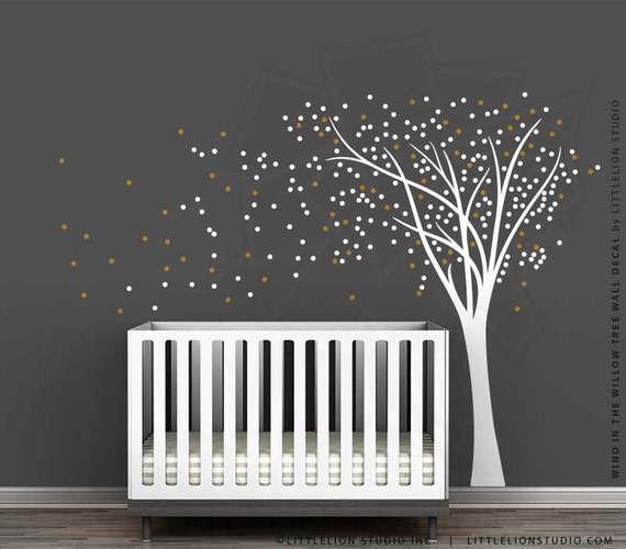 LittleLion Studio Spring Tree Monochromatic Wall Decal,Green LittleLion Studio Spring Tree Monochromatic Wall Decal,Green