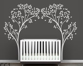 Tree Canopy Portal Wall Sticker Two Symmetrical Tree Decals in one Classic Design by LittleLion Studio