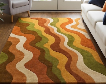 Hand Tufted Wool Rug - Modern Abstract Design Rug