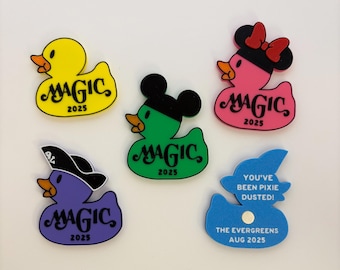 Personalisierte Disney Magic Cruise Entenmagnete | Feenstaub-Geschenke | Fisch-Verlängerungen | Kreuzfahrttradition | 12er-Set