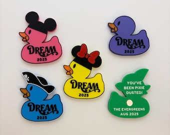 Personalized Disney Dream Cruise Duck Magnets (12) - Pixie Dust Gifts - Fish Extenders - 4 Styles & 5 Colors