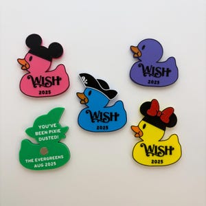 Personalized Disney Wish Cruise Duck Magnets | Pixie Dust Gifts | Fish Extenders | 4 Styles & 5 Colors | Set of 12