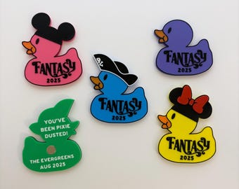 Personalisierte Disney Fantasy Cruise Duck Magnete (12) - Pixie Dust Geschenke - Fisch Verlängerungen - 4 Stile und 5 Farben