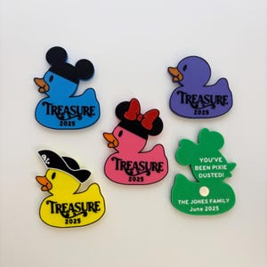 Imanes de patos personalizados de Disney Treasure Cruise / Regalos Pixie Dust / Extensores de peces / Zarpa / Juego de 12