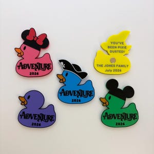 Magneti personalizzati a forma di paperella della crociera Disney Adventure / Regali con polvere di fata / Ricordo delle vacanze / Decorazioni per porte / Set da 12