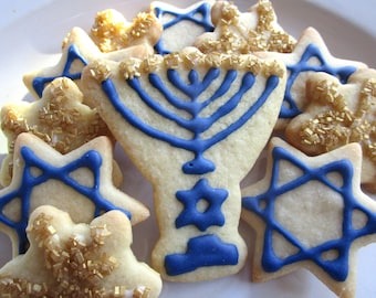 Hanukkah Celebration Cookies 2 dz (big mini)