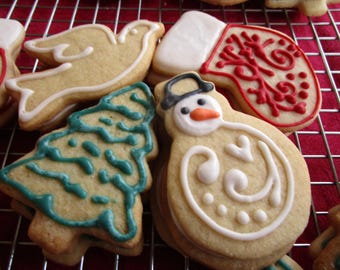 Assorted Christmas Cookies-Traditional colors 1 dz