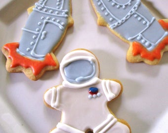 Astronaut and Rocket Cookies