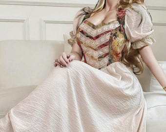 Medieval Princess Dress, Women&#39;s Fantasy Costume, Cottagecore Dress, Renaissance  Gown, Dress For Her, Medieval Inspired Lace-up Dress