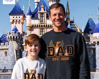Embroidered Pokemon Dad Sweatshirt, Charizard Dad Crewneck, Matching Dad and Son Sweatshirts, Anime Family Sweater, Gamer Dad Gift