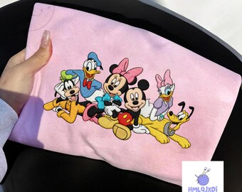 Embroidered Mickey and Friends Sweater, Disney World Embroidery Shirt, Mickey & Co Disneyland Crewneck, Family Matching Disney Trip 2026