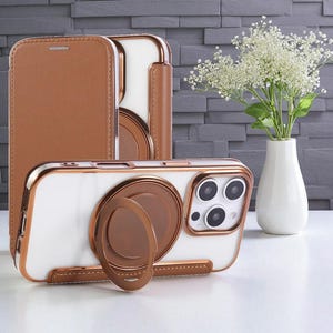 Luxury Flip Wallet Phone Case with Card Holder – Magnetic Leather MagSafe Cover for iPhone 12 13 14 15 16 Pro Max High Quality