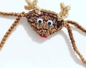 Reindeer nose warmer,  Christmas nose warmer,  nose warmer,  nippy nose, crochet nose warmer, nose cozy