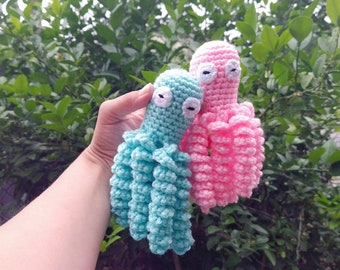 Crochet Octopus, Octopus plushie Rattle,  Crochet Octopus Toys,  Octopus for kids and babies, Toddlers toys, Baby Rattles