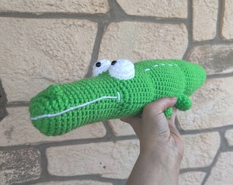 Crocodile crochet plushy, Amigurumi Crocodile toy, stuffed animal Alligator toy, green stuffy