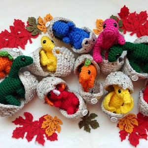 Crochet hatching Dinosaur, t-rex, pterodactyl,  long neck,  triceratops, dinosaur egg,  dinosaur stuffy,  pretend play,  kids toys