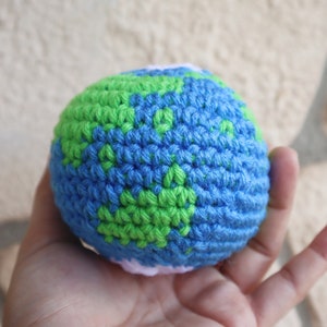 Earth, Crochet Earth, Solar System, Planet, Space Toy, Astrology Theme, Space Theme Plushy image 3