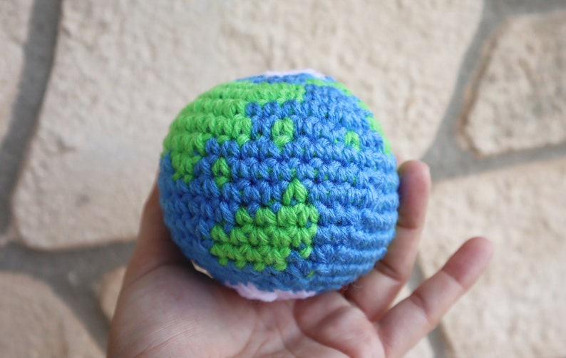 Earth, Crochet Earth, Solar System, Planet, Space Toy, Astrology Theme, Space Theme Plushy image 3