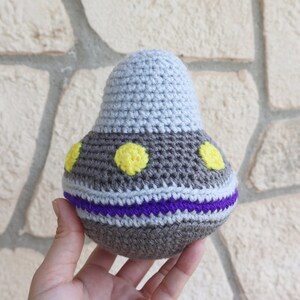Space Ship, Flying Saucer, Crochet Ship, Crochet Space Ship, Amigurumi, Space Toys, Space theme