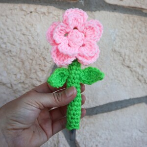 Flower Pen Sleeve, Ball Point Pen Flower Sleeve, Teacher Gift, Friends Gift, Office Pen, Crochet Spring Flower, Crochet Flower Pen